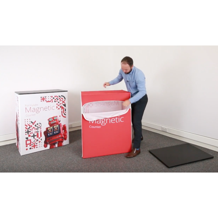 Table RED MAGENTA with shelf, all-over print, zip closure, washable top